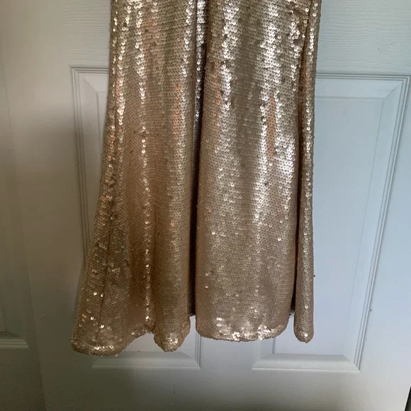 Lulu’s Blush Pink Sequins Long Maxi Dress Wedding Formal Tank Sleeveless - Picture 6 of 8